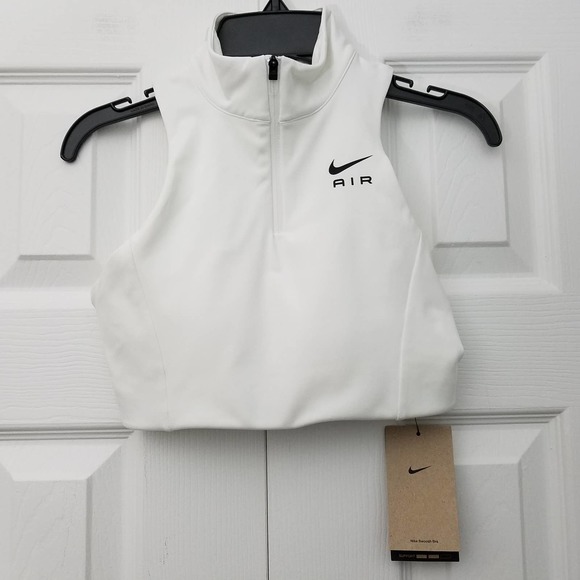 Nike Other - Nike Dri-Fit Half Zip Training Sports Bra White X-Small NWT $52
